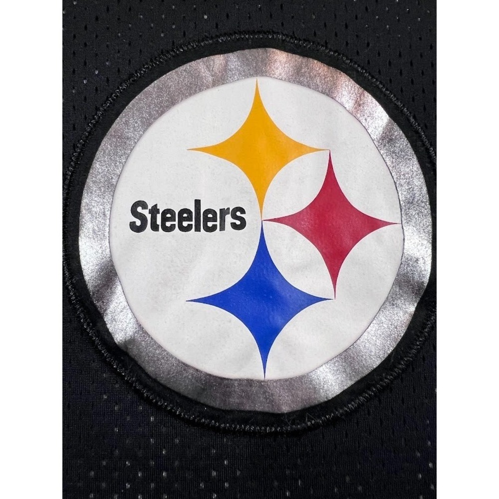Majestic Pittsburgh Steelers Women's L Lace Up Mesh Jersey Shirt Black Gold NFL - Picture 8 of 8
